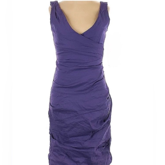 Nicole Miller Dresses & Skirts - Nicole Miller 90s Y2K Dress Size 8. ruching, V Neck/Back Lace side accents